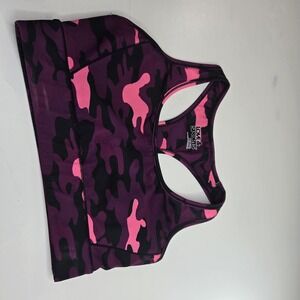 Love & Sports Pink Camo Sports Bea  Medium 8-10. A12